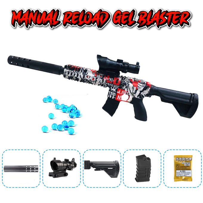 Elite M416 Gel Blaster Manual Reload Toygun For Kids Size Approx