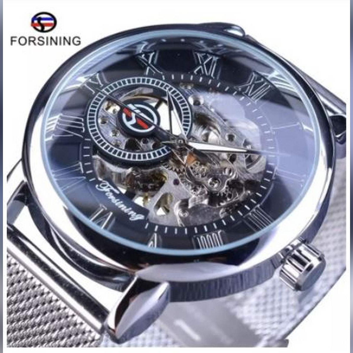 Forsining 3d Logo Design Hollow Engraving Black Gold Case Leather Skeleton Mechanical Watches Men Luxury Brand Heren Horloge Khreed Pk The Biggest Best Online Marketplace To Buy Free Delivery Products