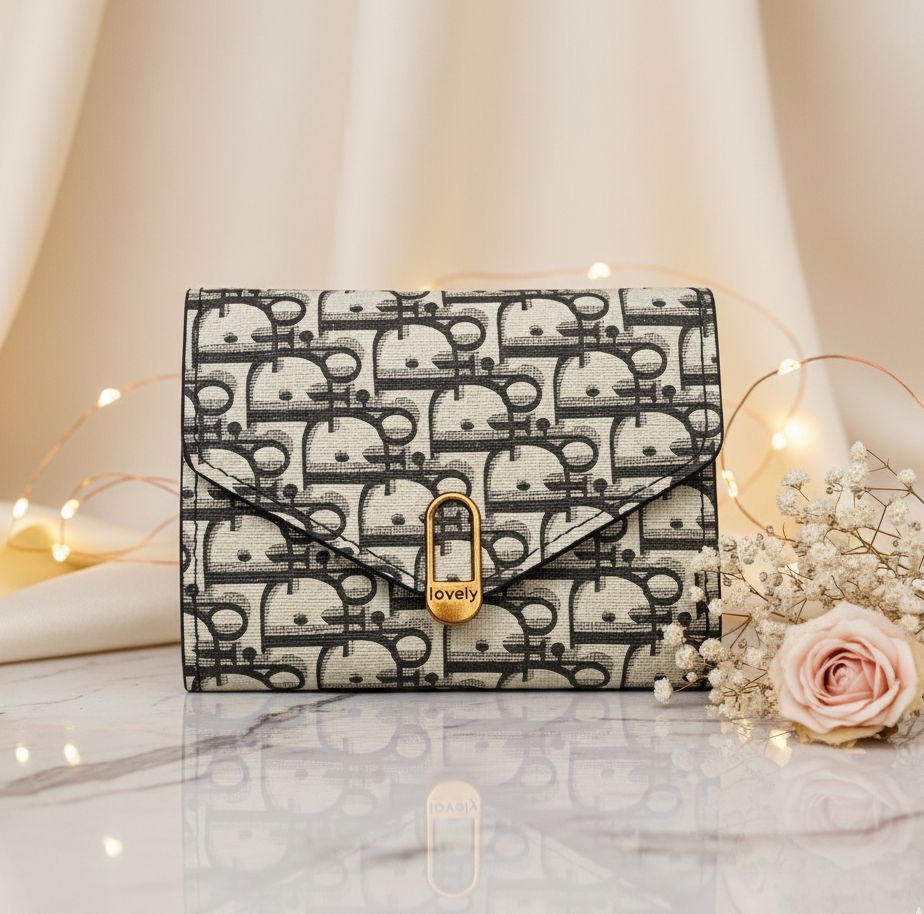 Mini Trifold Wallet for Girls and Women, PU Leather, Zip Closure, Compact Design