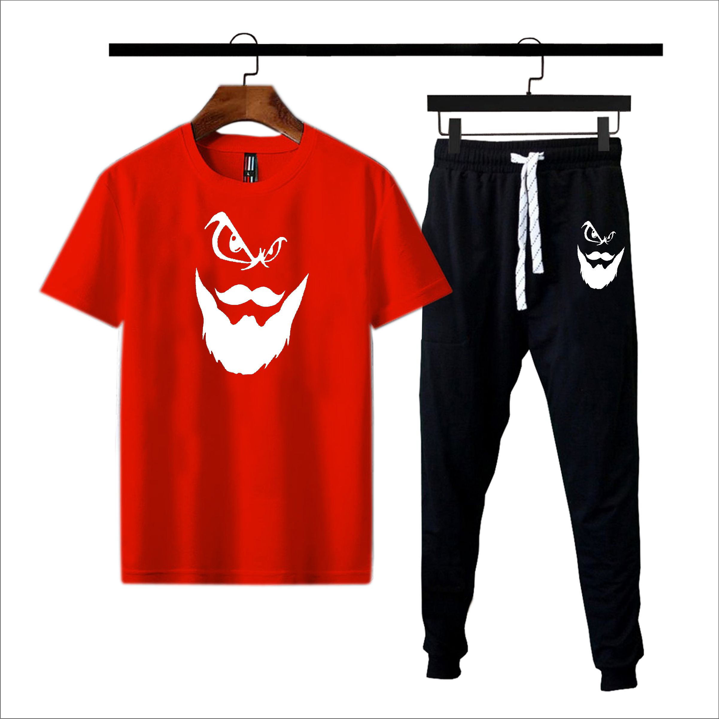Beard printed Summer Tracksuit For Men & Boys - Soft and Comfortable Fabric T Shirt & Trouser Printed Tracksuit premium quality
