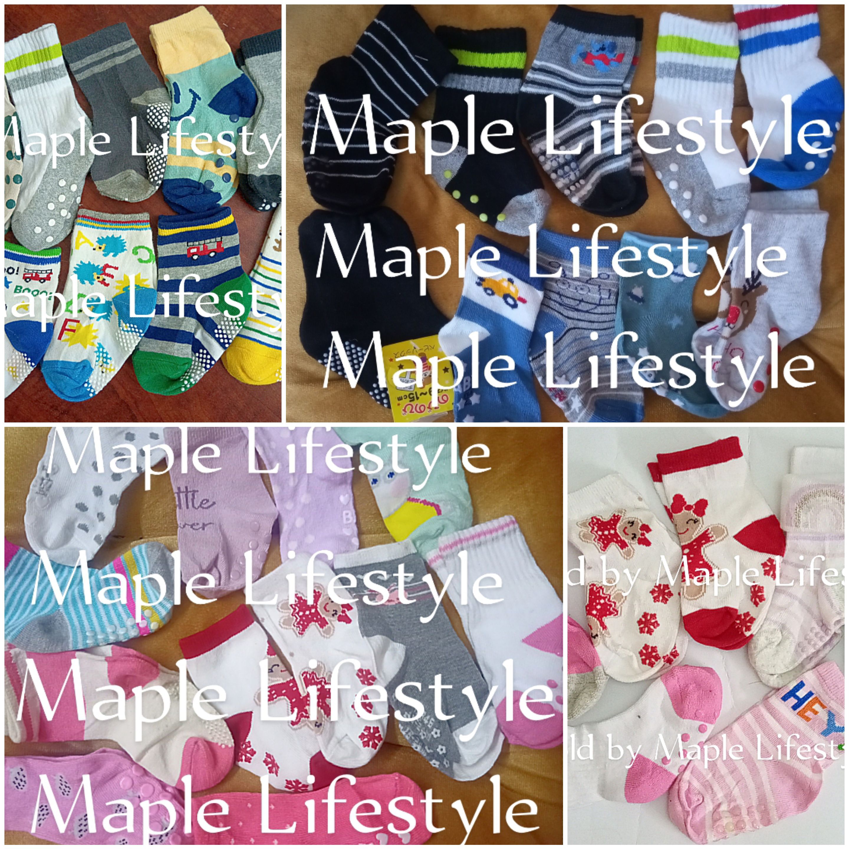 Pack of 5 pairs Kids Antislip socks-mixed colors
