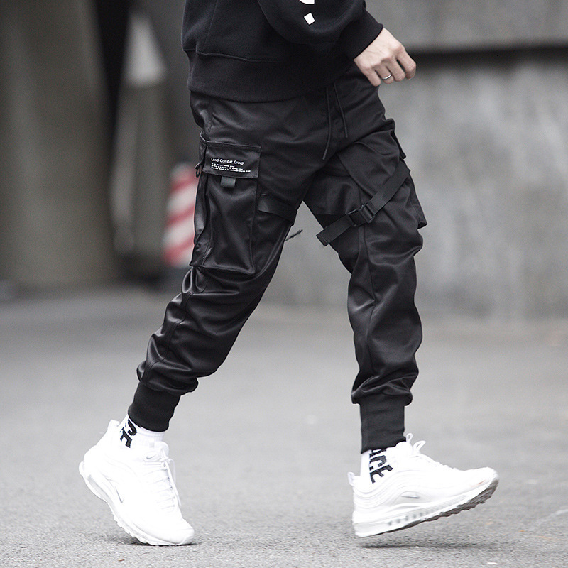 6 Pocket Black Cargo Pants Men Fashion Slim Fit Military Tactical Long  Trousers For Men Hip Hop Streetwear Overalls Mens Jogger Plain Trouser  Unisex