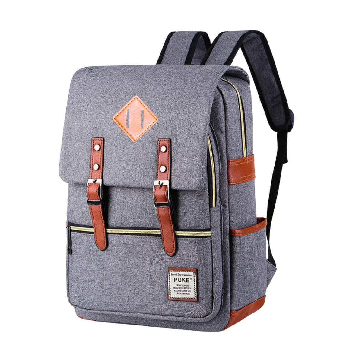 [Kashif Luggage] Vintage Backpack for Women Men Satchel Rucksack School Bag Laptop Backpack