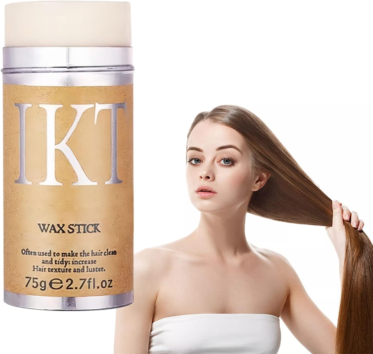 Hair Wax Stick,Professional Strong Hold Hair Styling Gel,Slick Stick Hair Pomade for Flyaways and Edge Frizz Hair,Non-greasy Long Lasting Gels Hair Cares Make Broken Hair Look Neat & Tidy 75 gram