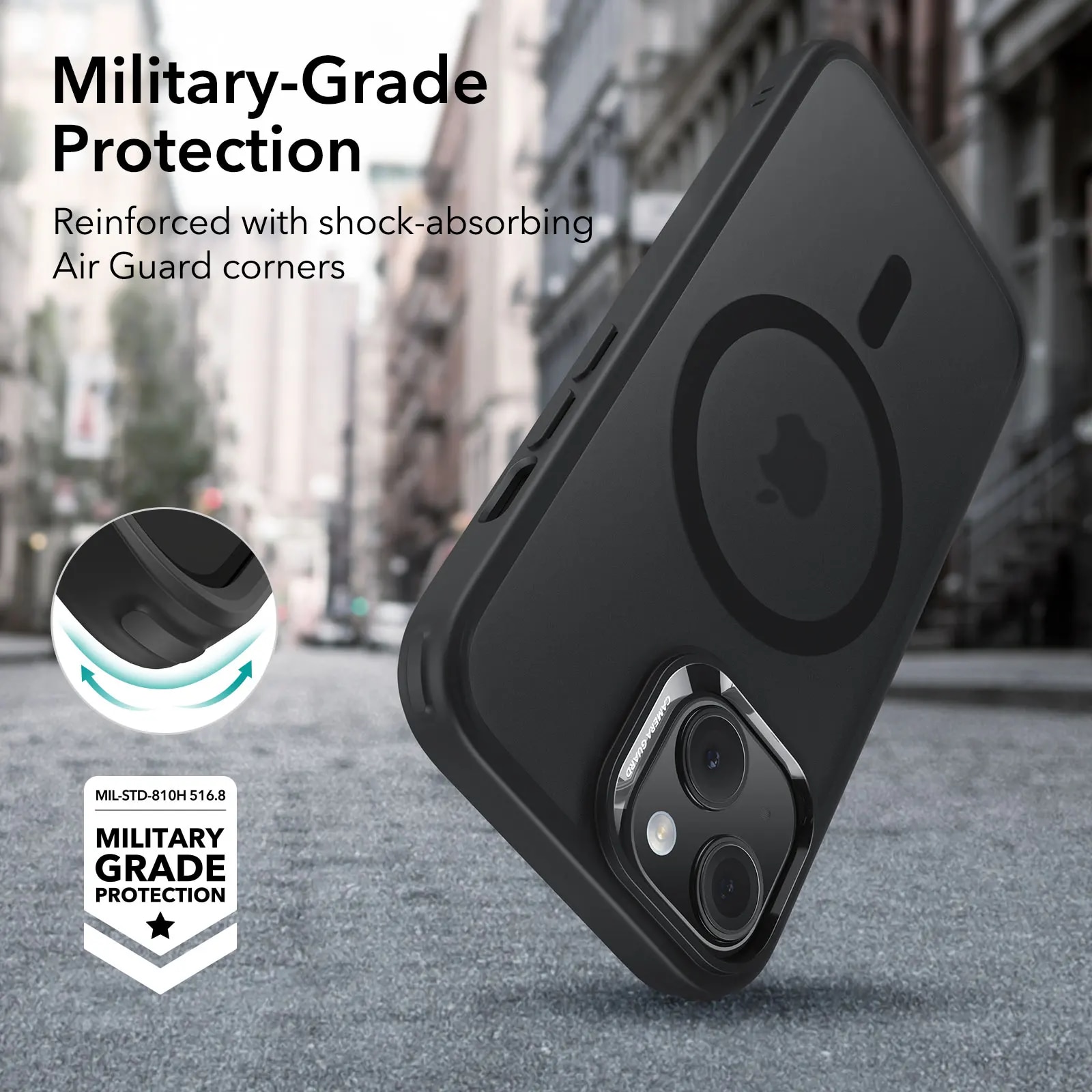 ESR iPhone 15 Pro Max Classic Hybrid Case (HaloLock) with military-grade protection and full MagSafe compatibililty 34 e9143c3190d6cd1a959dd38edfa95527