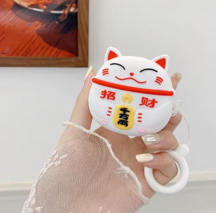 Cute Character 3D Silicone Protective Case Compatible for 𐤠irpods Pro 1 & 2 Case With Hook 𐤠irpods Protective Cover