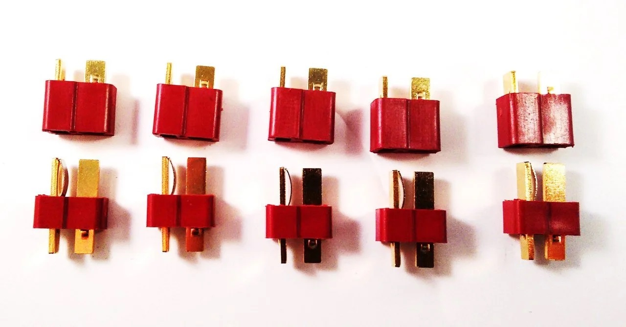 10Pcs/5Pairs T Plug Deans Connectors Set For RC LiPo Battery Helicopter Male/Female Terminals Connectors