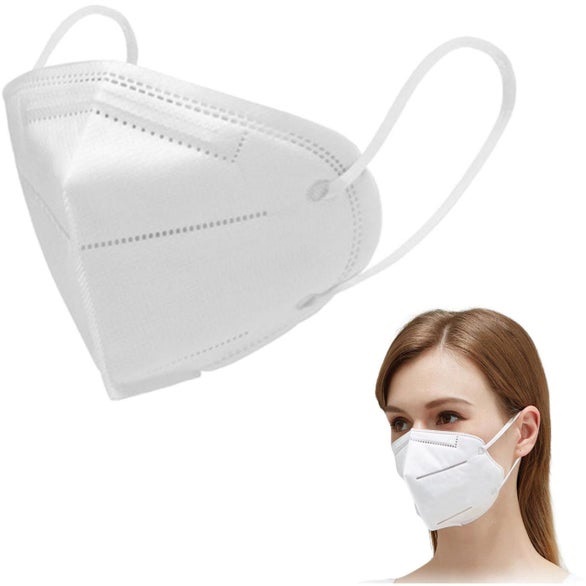 5 Ply Disposable Face Mask - Breathable Non-Woven Ear Loop Mask, Latex Free, White
