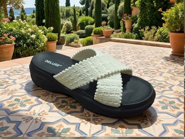 Deluxe Footwear Thick Sole Ladies Slipper | Soft Cloud Cushion Waterproof Sandals for Women | Lightweight Anti-Slip Summer Slides