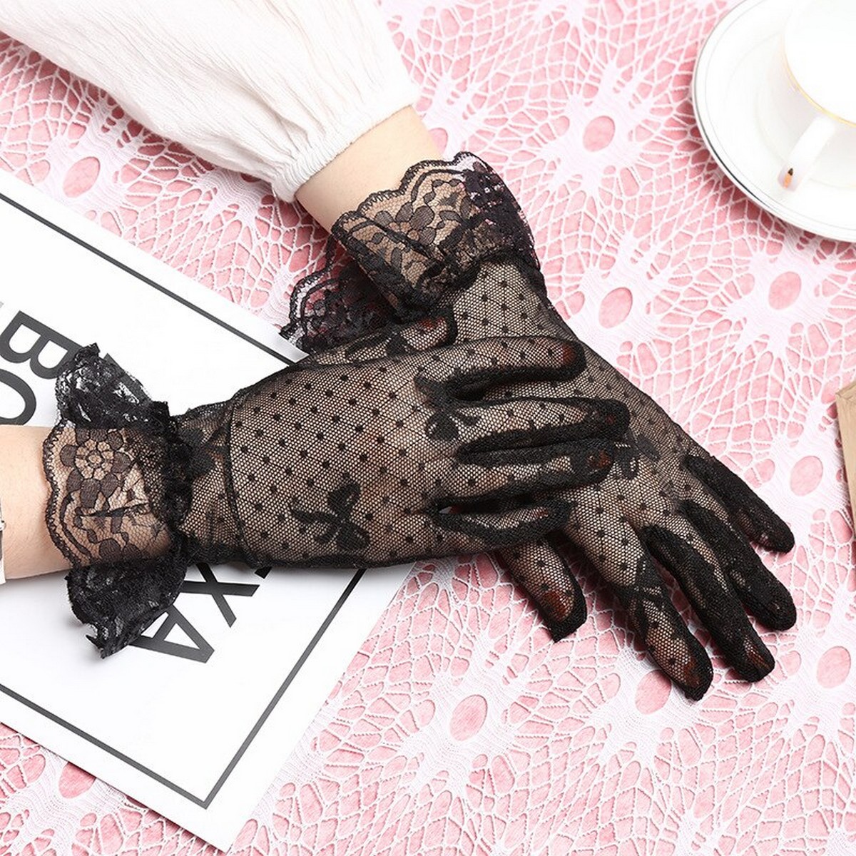 full finger fishnet gloves