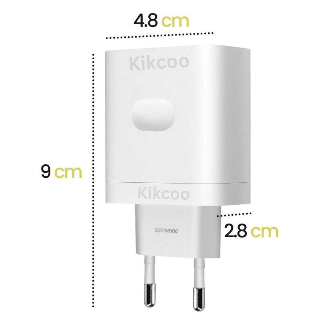 Oppo 33W Supervooc 33 Watt Fast Charger US EU Wall Adapter For OPPO A96 A76 F19 F19 Pro Find N X K9X R11 R17 Reno 7 se 6 Pro With 1M USB Type-C Cable