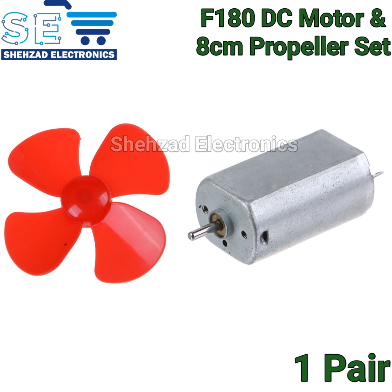 1Pairs 3V-5V  FF-180 DC Motors Plus 8cm Plastic Fan Propellers Set for DIY Projects