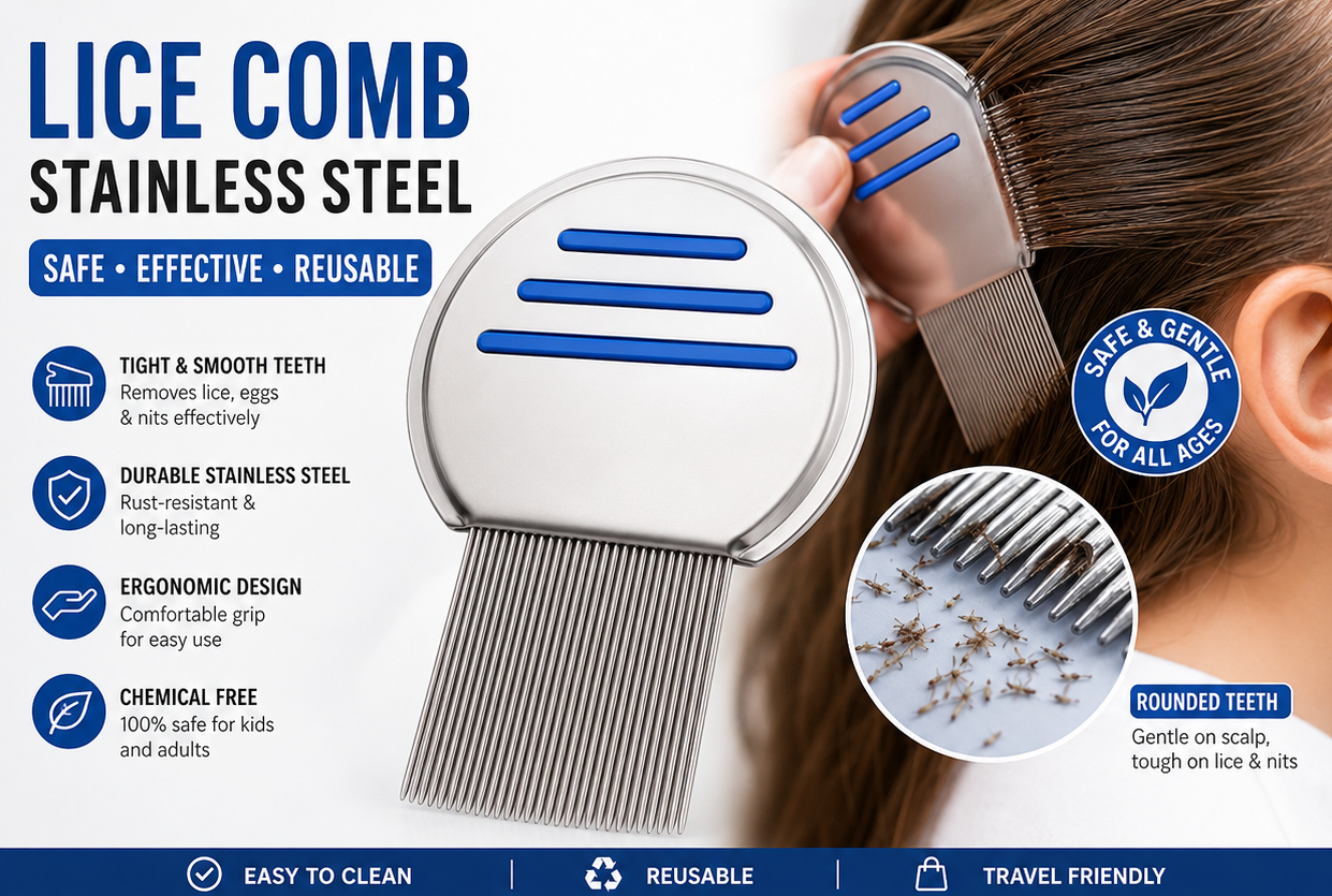 100% Original Stainless Steel Needles Manual Anti Lice Comb Metal Needles For Men Women Comb Grooved Pins Available