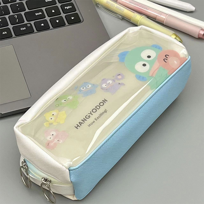 Sanrio Transparant Pencil Case Hangyodon Large Capacity Waterproof Pen