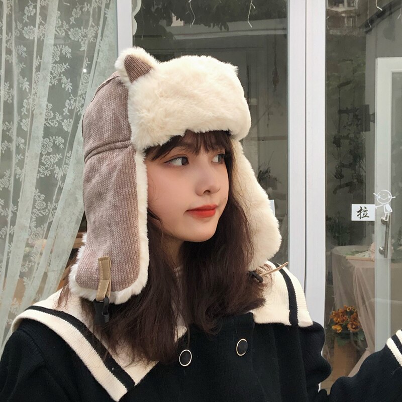 4 Colors Autumn Corduroy Bomber Hat 