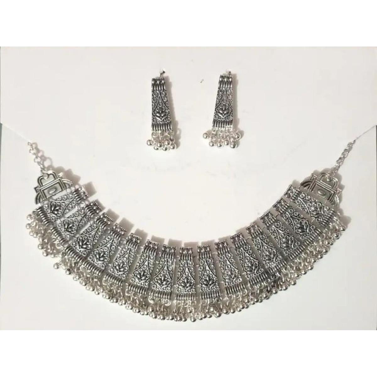 Decent Afghani Neckless Chokar with Earrings for women All Ages