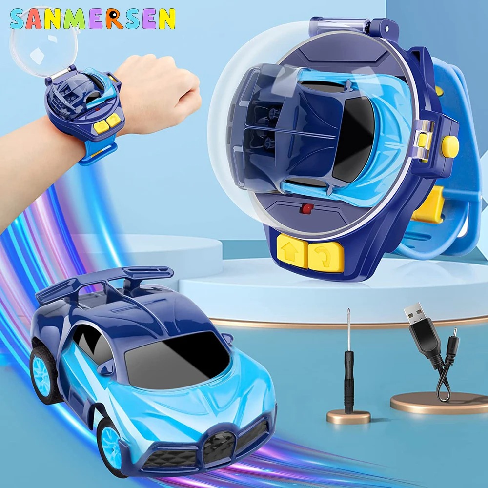 Mini Remote Control Car Watch for Kids, Wristwatch, Electric Toy, Rechargeable, Racing Car, Boys and Girls, Gift, Cartoon