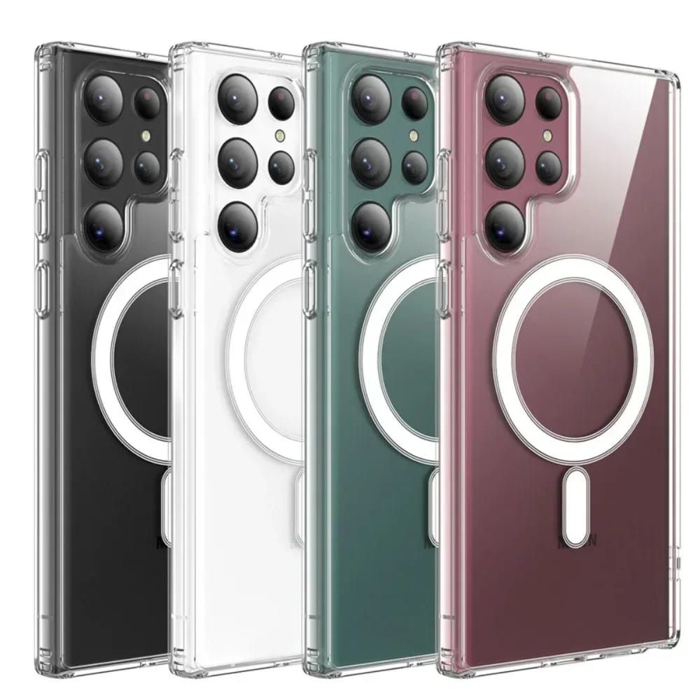 MAGSAFE JELLY CASE CASE FOR SAMSUNG A06, A07, A15, A16, A17, A26, A36, A56, Note10+, Note20Ultra, S21Ultra, S22Ultra, S23, S23FE, S23Ultra , S24, S24FE, S24Ultra, S25, S25Ultra, ZFold 7, ZFlip 7 Shock Proof Corner And Wireless Charging Supported