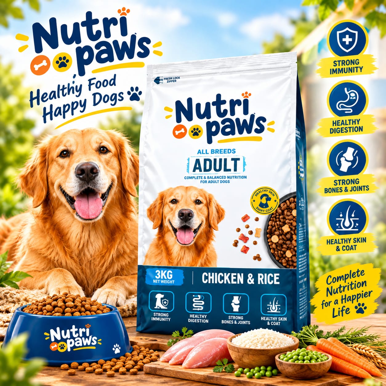 Nutripaws Adult Dog Food 3kg
