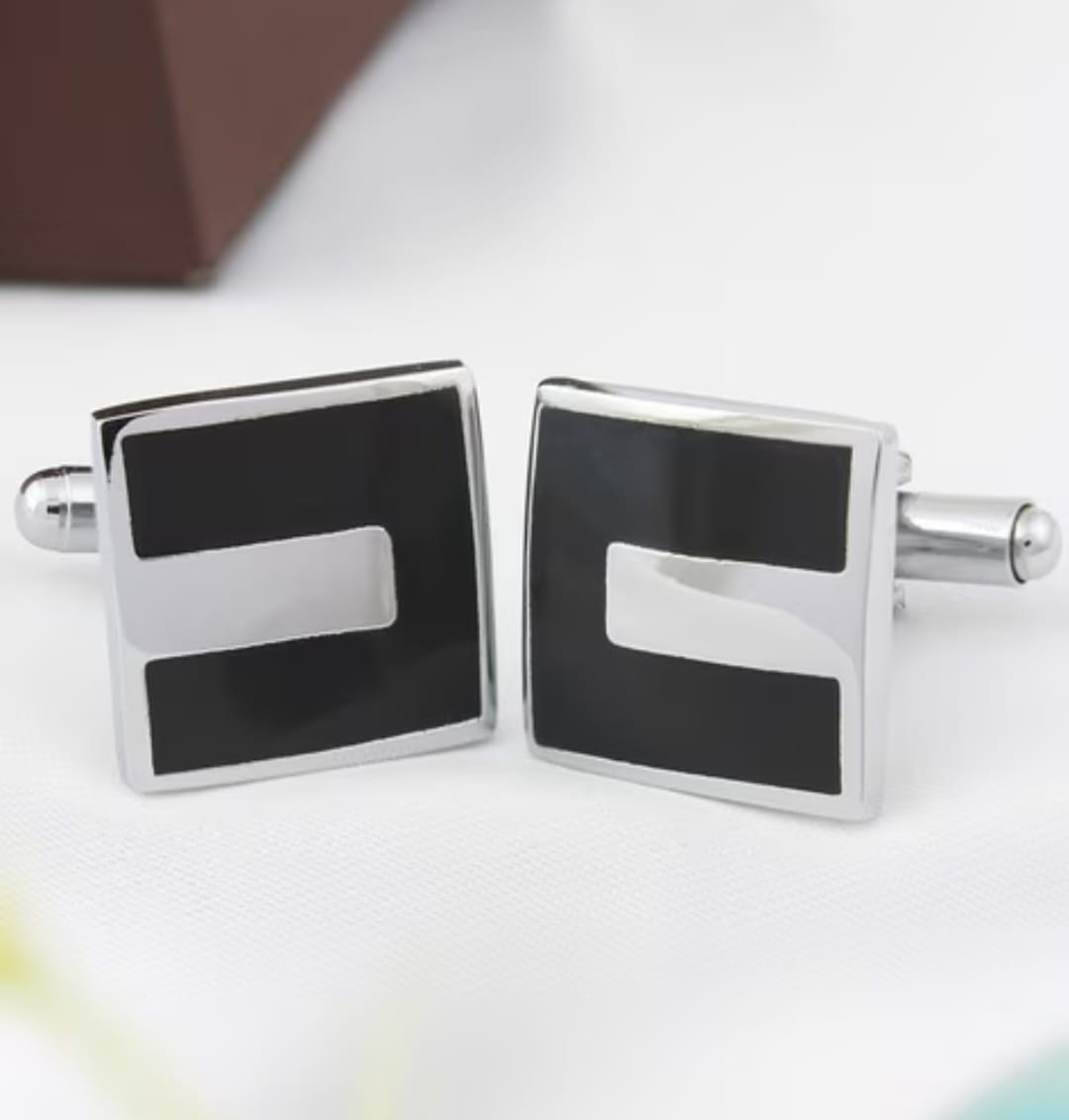 Cufflinks for Men | Parted Black Coloured Cufflinks for Men | College Style Cufflinks | Gifts for Men
