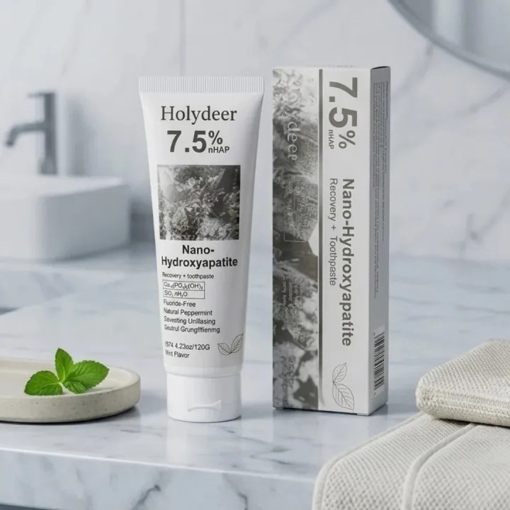 Holydeer Nano Hydroxyapatite Toothpaste | Fluoride Free Enamel Repair & Remineralization | Teeth Whitening Toothpaste | Anti Cavity & Tooth Sensitivity Relief | Gum Protection | Natural Tooth Paste for Sensitive Teeth | Adults & Kids | Fresh Breath