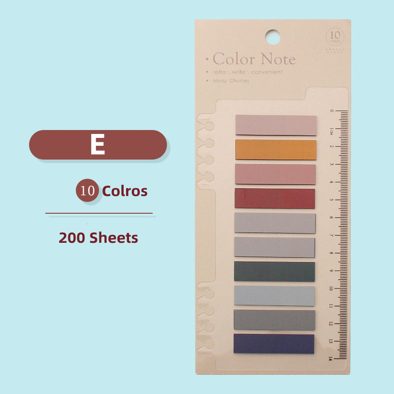 Panda Online 200 Sheets 10 Colors Solid color Sticky Notes Set Memo Pad