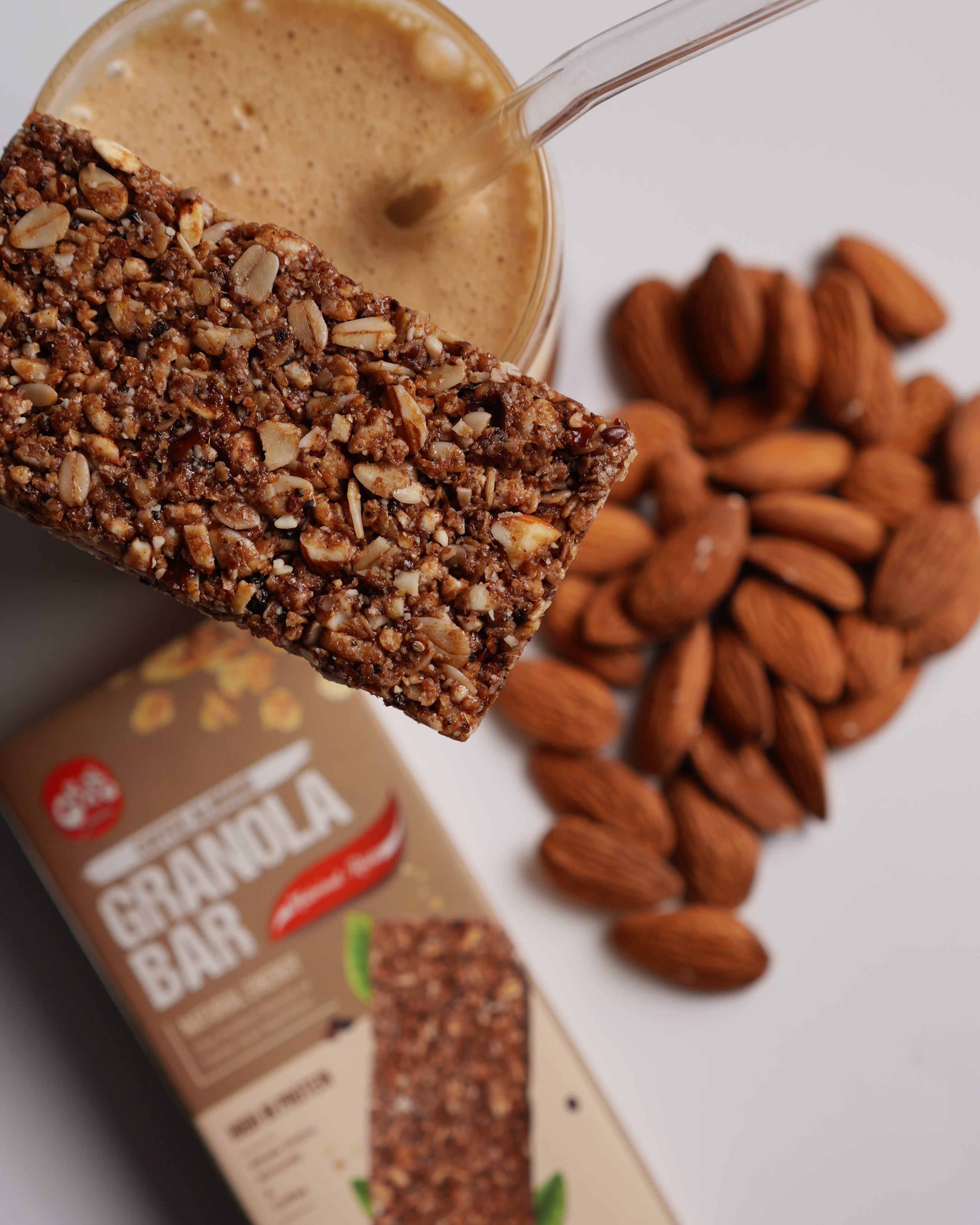 Grano Coffee Almond Granola Bar | Healthy Oats Bar with Nuts | Natural Energy & Protein Bar