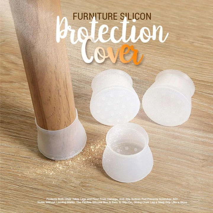 Furniture Silicone Protection Cover, 32 Pcs Round Chair Leg Caps Floor