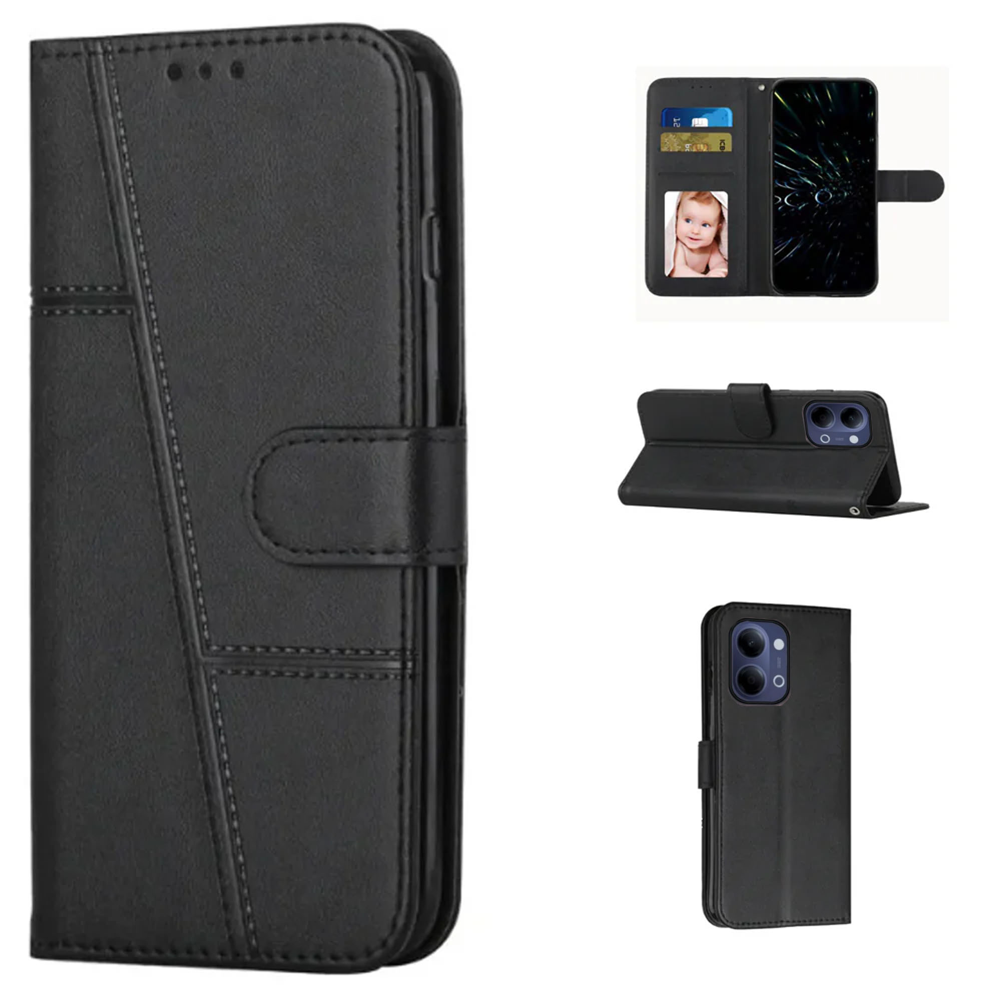 Vivo Y05 / Y11D Compatible with Classic Leather Flip Case