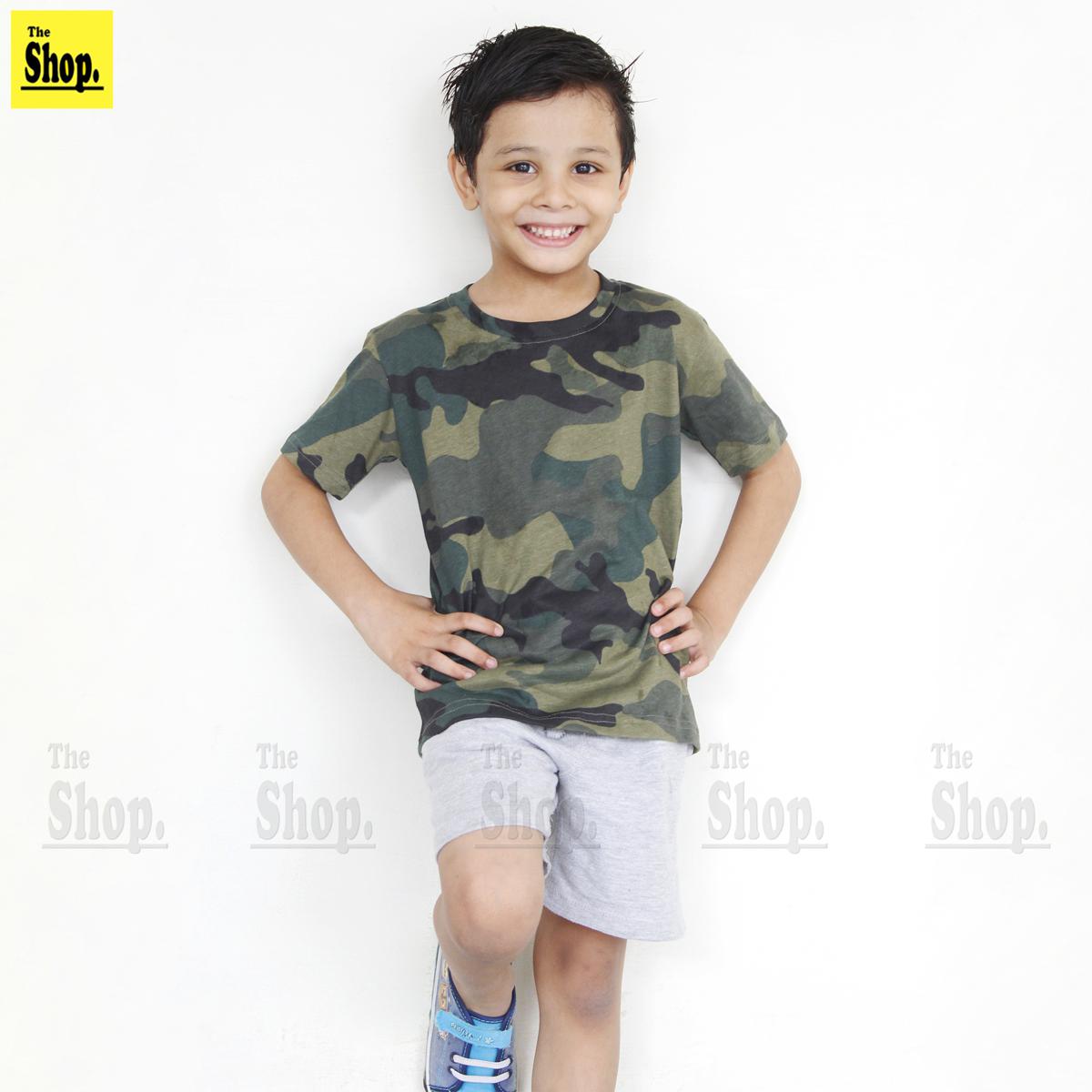The Shop - Camouflage T-Shirt For Boys & Girls Kids, 3 Years To 11 Years- CF-TS1