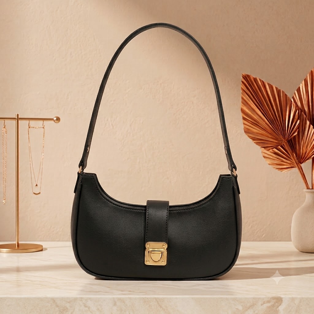 Luxury Crescent Half-Moon Shoulder Bag – Premium Minimalist Underarm Crossbody Bag for Women