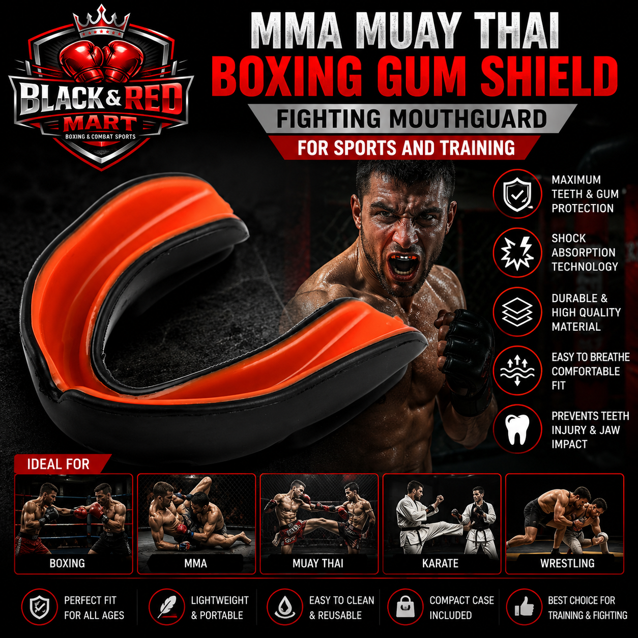 Best Quality Excellent MMA Gum Mouth Guard Teeth Protection For Boxing Rugby Basketball Sports Adults