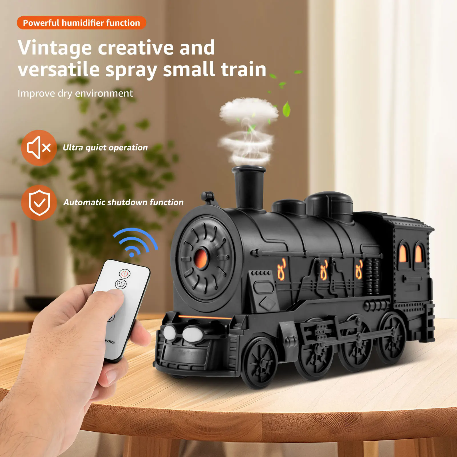 Creative Train Aroma Diffuser | Ultrasonic Cool Mist Humidifier with Dual Spray, LED Ambient Light & Remote Control - Any More Variety Available