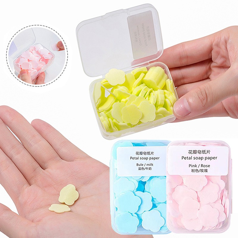 Disposible Paper Soap Cute Mini Hand Soap Flower Shape Travel Paper Soap (Pack Of 2)