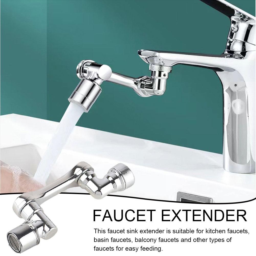 Universal 1080° Swivel Robotic Arm Extension Faucet Aerator Rotatable Foldable Faucet Sink Extender Plastic for Kitchen Bathroom Faucets