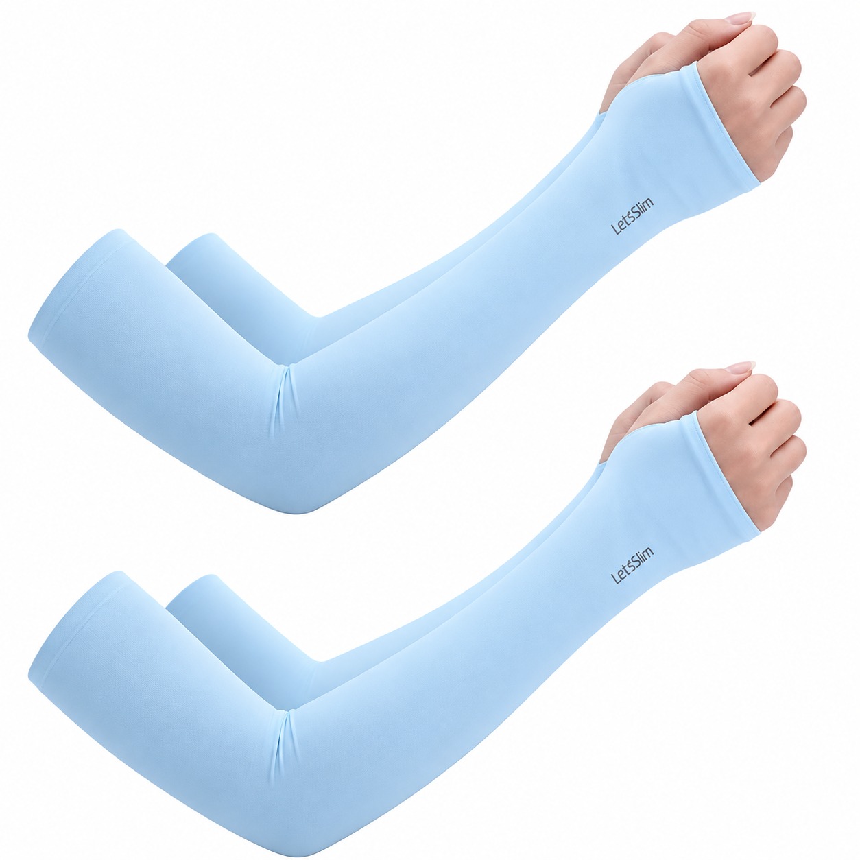 Thumb Hole UV Protection Arm Sleeves For Cycling Running and Outdoor Sports Moisture Wicking Breathable Fabric