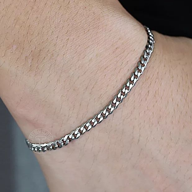 Attractive Silver Stainless Steel Chain Bracelet Gift for Boys