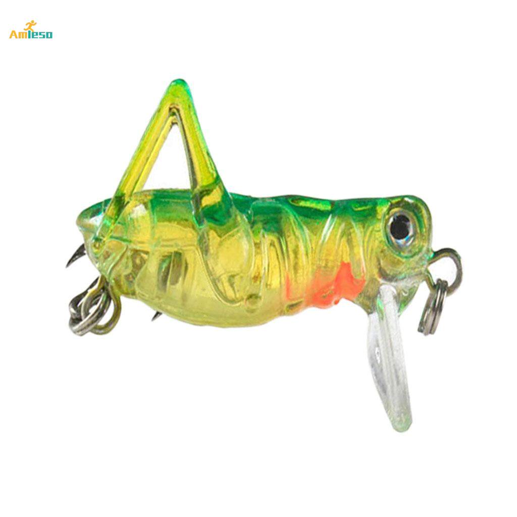 3pcs Plastic 3D Eye Grasshopper Fishing Lure Luminous Locust Lure Hard Baits
