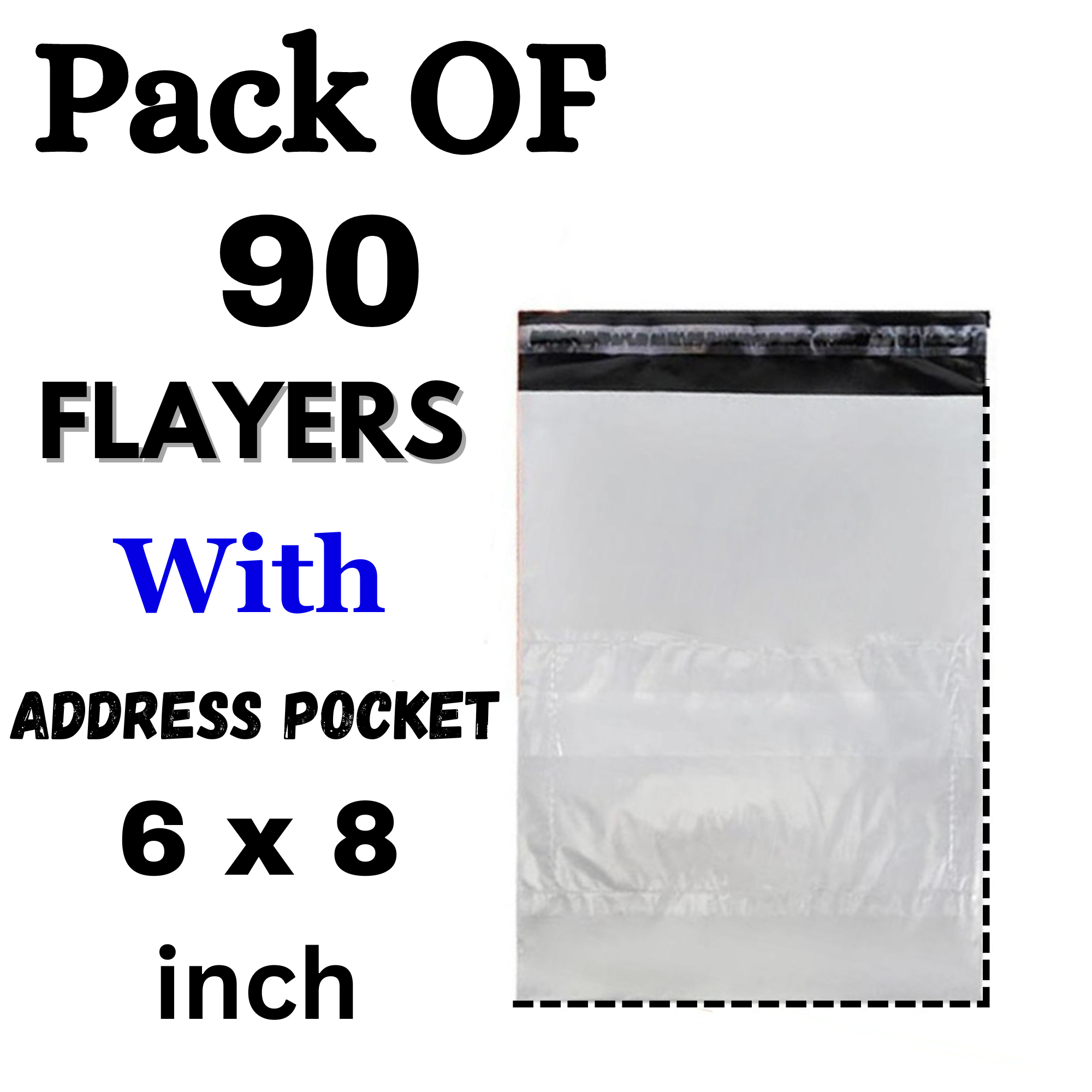 Courier Flayer Bags 6x8 inch With Address Pocket (ALL Quantity Packs