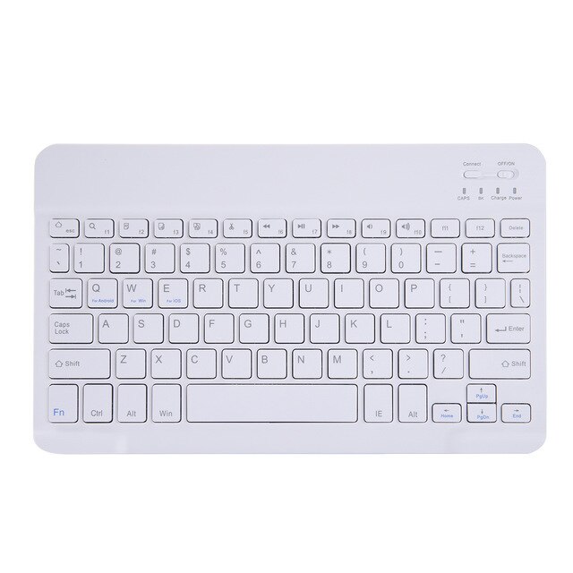 portable wireless bluetooth keyboard 9 inch for tablet laptop smartphone support andriod system phone universal (white)