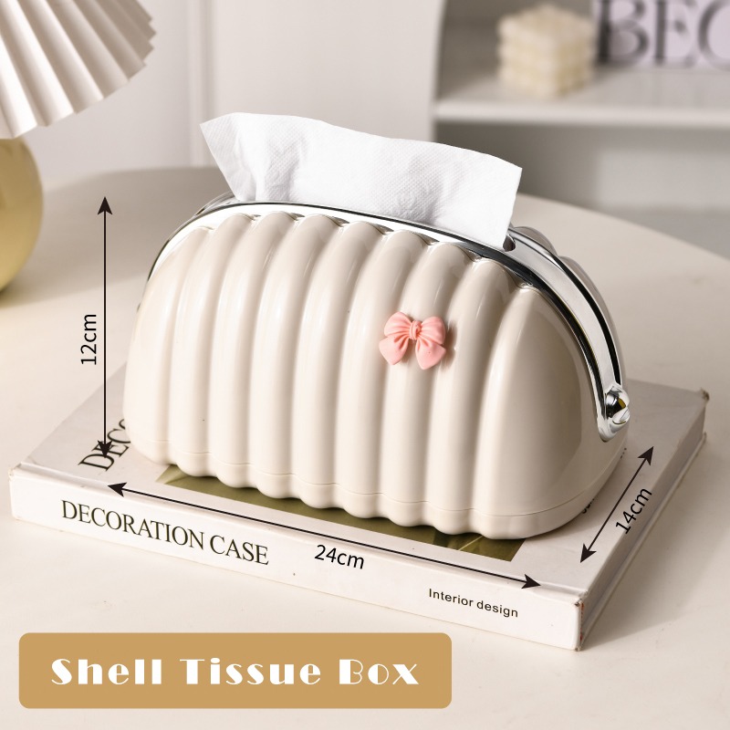 Ghar Kart Decorative Shell Tissue Box Case  Luxury Bread Style Napkin Holder  Modern Tissue Paper Box for Living Room, Office & Tea Table