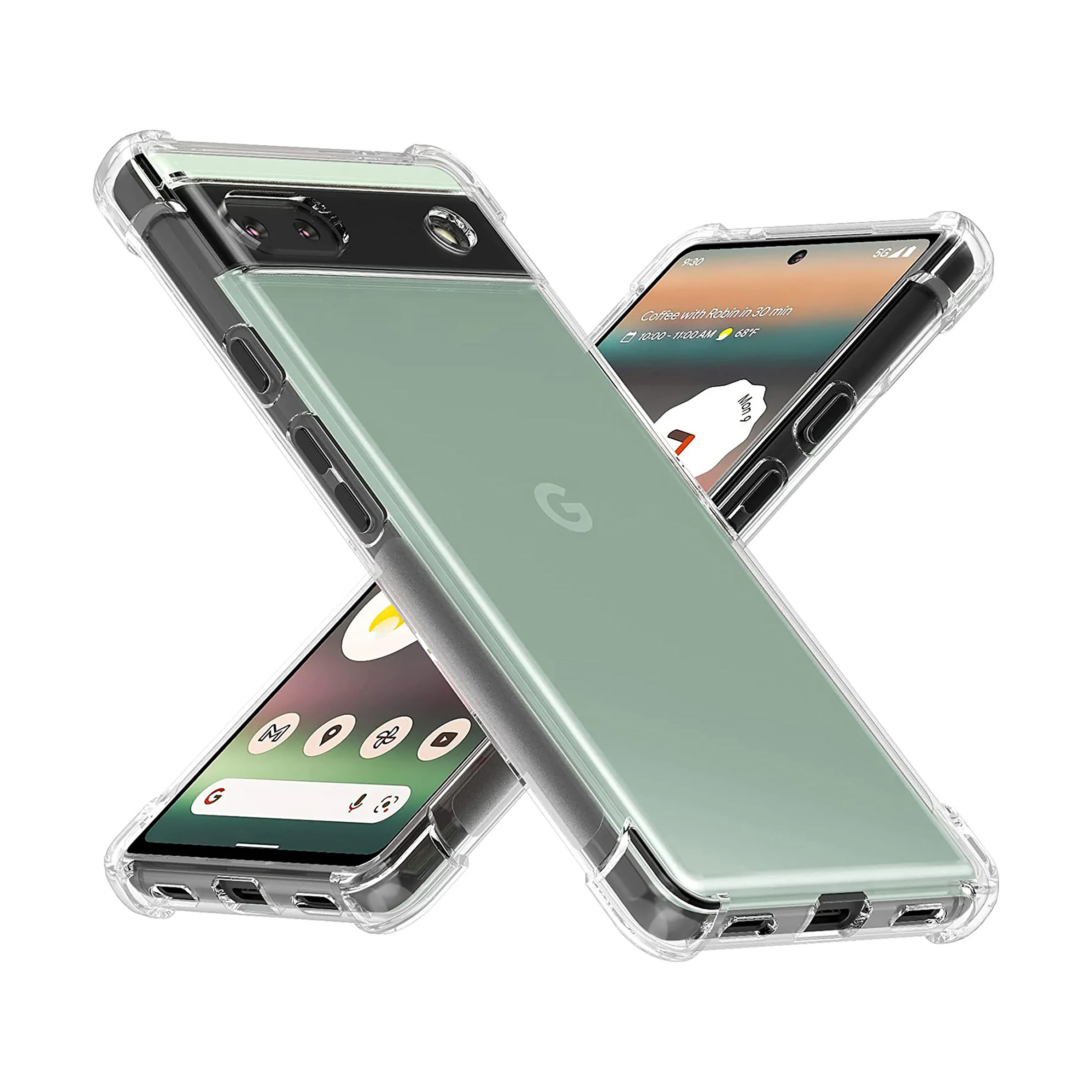 Google Pixel 6A Back Cover Transparent Extra Bumper Anti Shock Soft Crystal Clear Cover