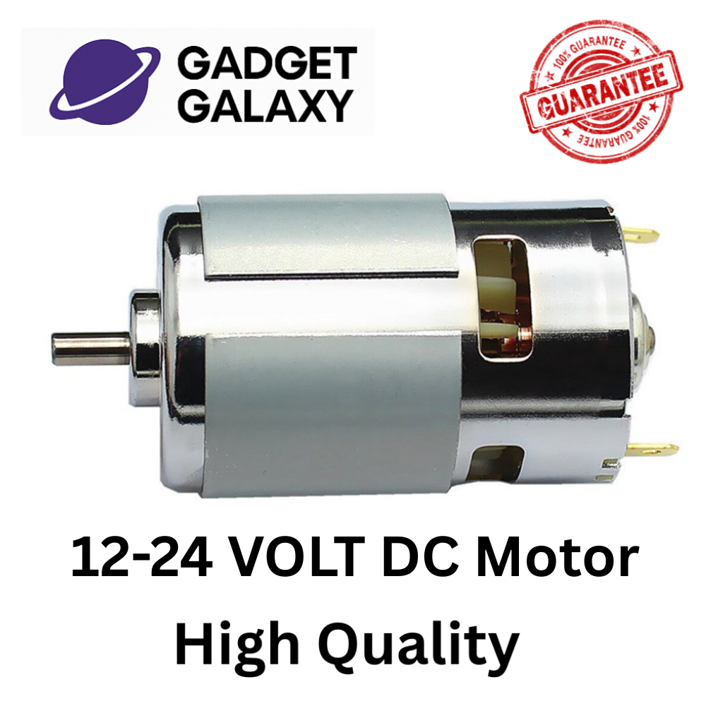 12V-24Volt 545 Brushed DC Motor, High Torque, Low Noise, Double Ball Bearing, High Speed (3500–12000 RPM), 80W/150W/288W, D-Type Shaft, Spindle Motor for CNC Machine, Power Tools, Robotics, DIY Projects, Electric Drill Motor, Air Pump, Electric Car, Fan