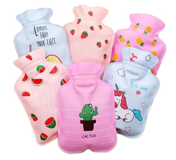 Hot Water Bottle Rubber Bag Cute Cartoon Warm Relaxing Safe Heat Cold Large
