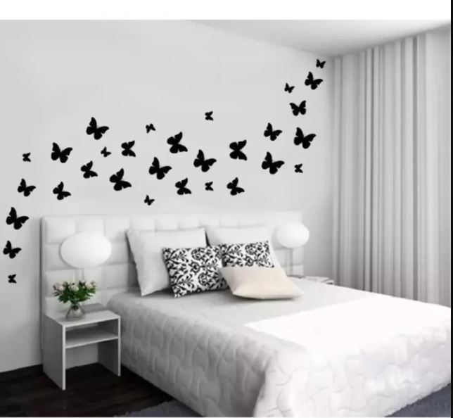 30-Piece Set of Flying Wooden Butterflies – Beautiful 3D Wall Décor for Kids’ Bedrooms, DIY Room Makeover, Nature-Inspired Home Decoration, and Creative Art & Craft Projects