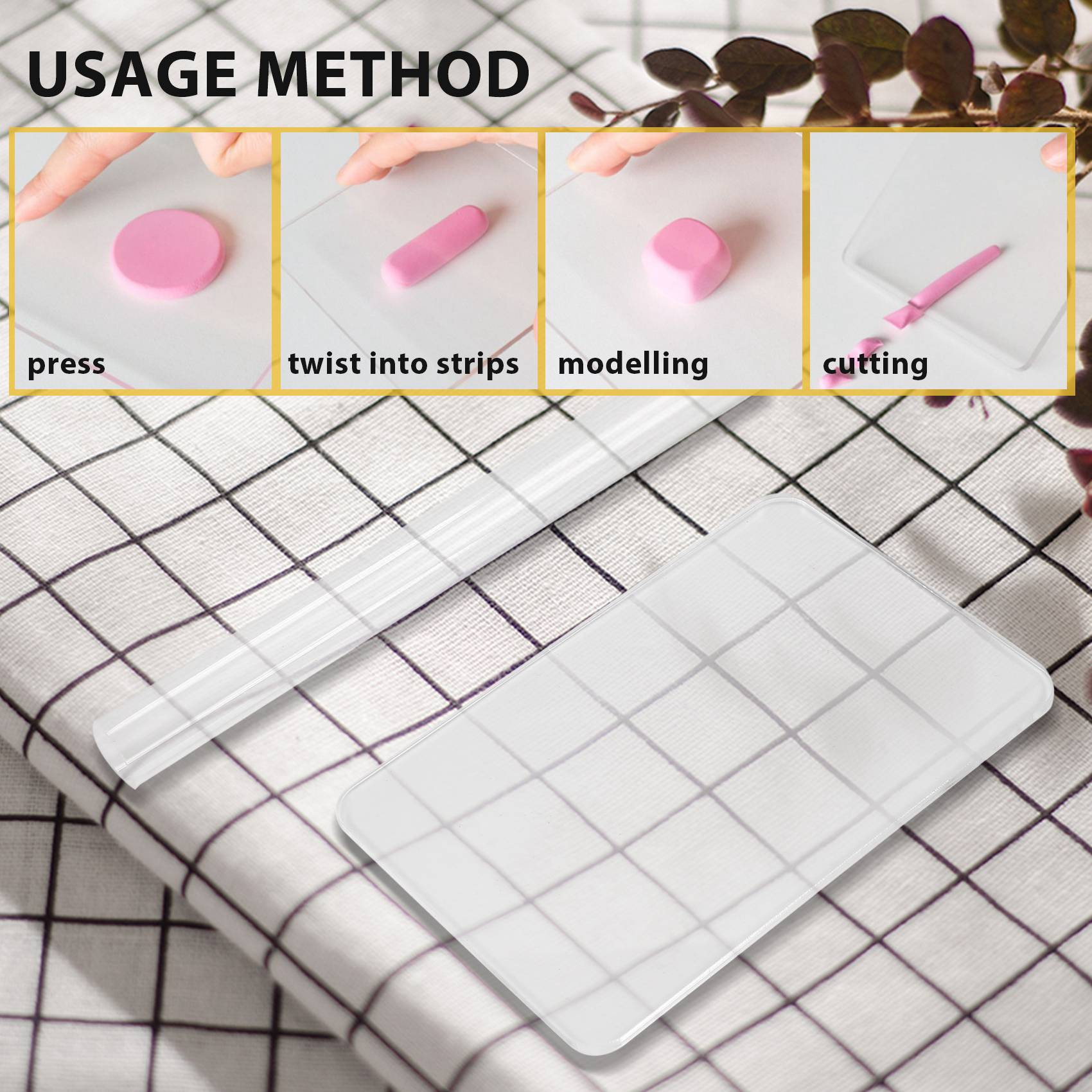 6 Pcs Acrylic Solid Clay Roller Clear Acrylic Sheet Shape Daraz.pk