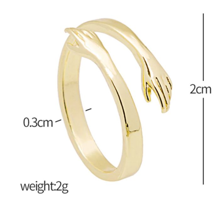 Hug Rings for Girls Couple Open Adjustable Rings Cute Minimalist Hands Embracing Love Ring For Women Couple Party Gift Select Color under Variations