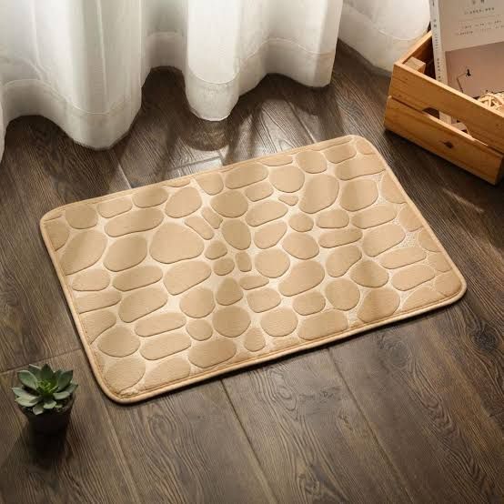 Memory Foam Bath Mat Cobblestone Bathroom Rugs Super Water Absorbent Bath Mats for Bathroom Machine Washable Bath Rugs 40X60CM