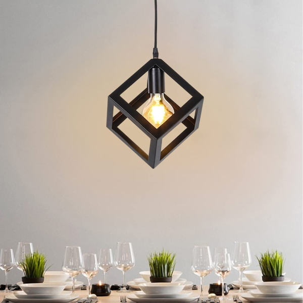Triangle / Square Cube Shaped Hanging Light , Ceiling Light , Ceiling Lamp, Pendant Lamp, Pendant Light For Home, Office, TV Lounge, Bed Room, Led Light, Led Bulb, Filament Bulb (BULB NOT INCLUDED)