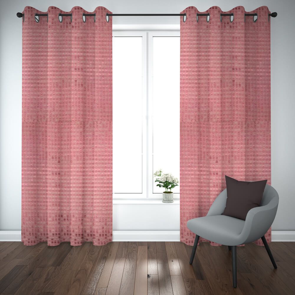 Dotted Design  Jacquard Window Curtain Export Quality Jacquard Curtain Dotted Living Room Bed Romm Design (2 Curtain Sett)